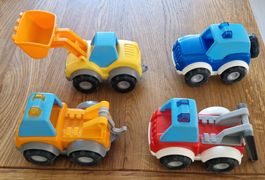 Spielzeugfahrzeuge Baufahrzeuge HABA 4er Set - top Zustand
