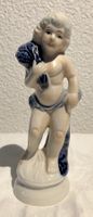 Porzellanfigur Engel Putte blau weiss Deko Vintage