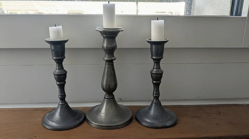 Portacandele: 3 Kerzenständer aus Zinn – Usato da Zürich venduto da nat_zjl8