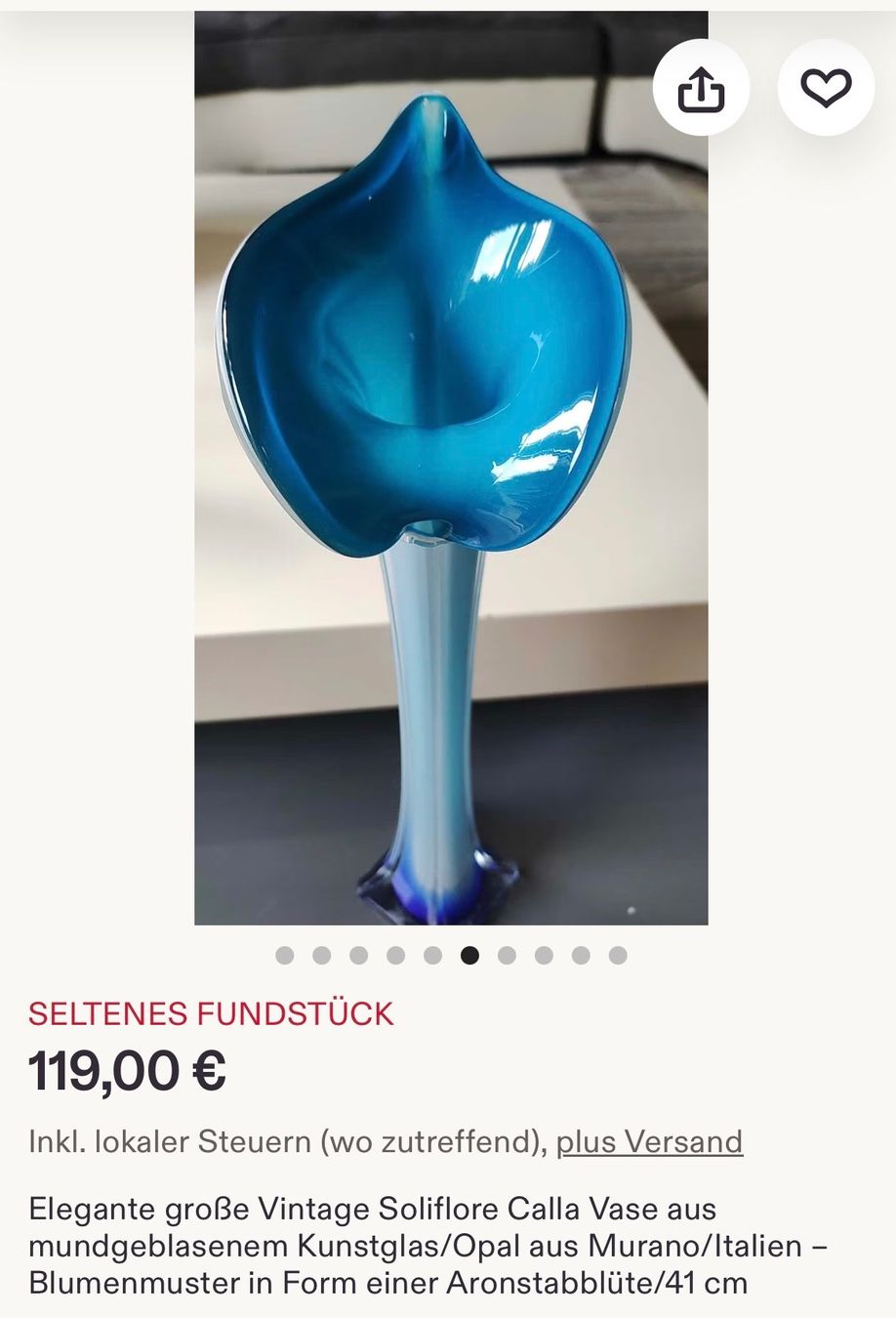 Murano Vasi & Recipienti: Murano Soliflor-Vase – Usato da Männedorf venduto da Maru83 6