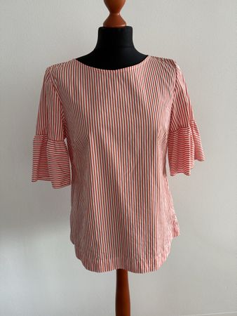 Sommerbluse rot/weiss gestreift Gr. 38 CALIBAN 820