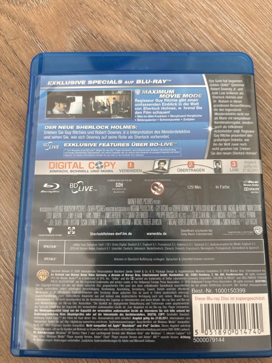 Tutti i DVDs: Sherlock holmes bluray – Usato da Oberentfelden venduto da Rabaelikus 1