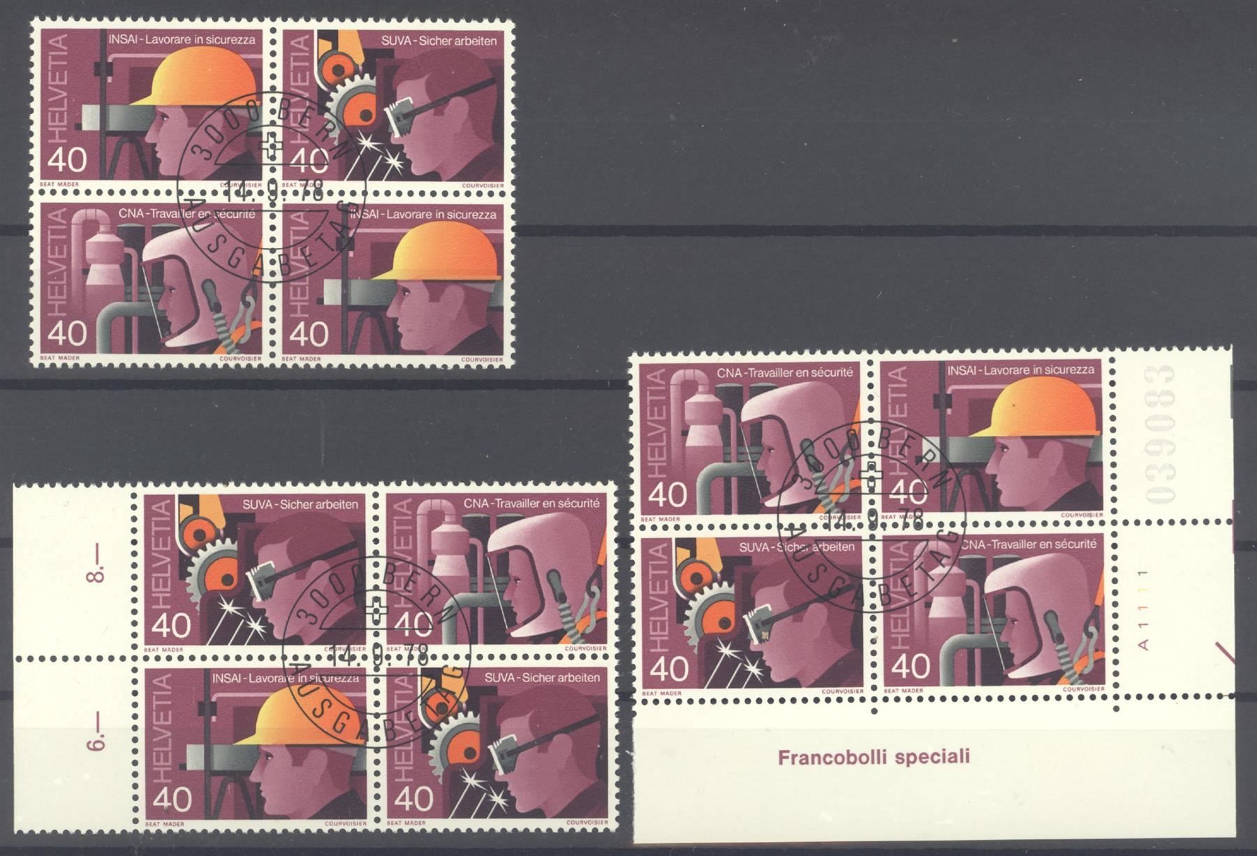 Tutti i francobolli: 1978, Sonderpostmarken, Viererblöcke, ET – Usato da Willisau venduto da Vollstempel
