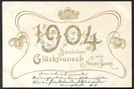Neujahrskarte mit Jahreszahl 1904