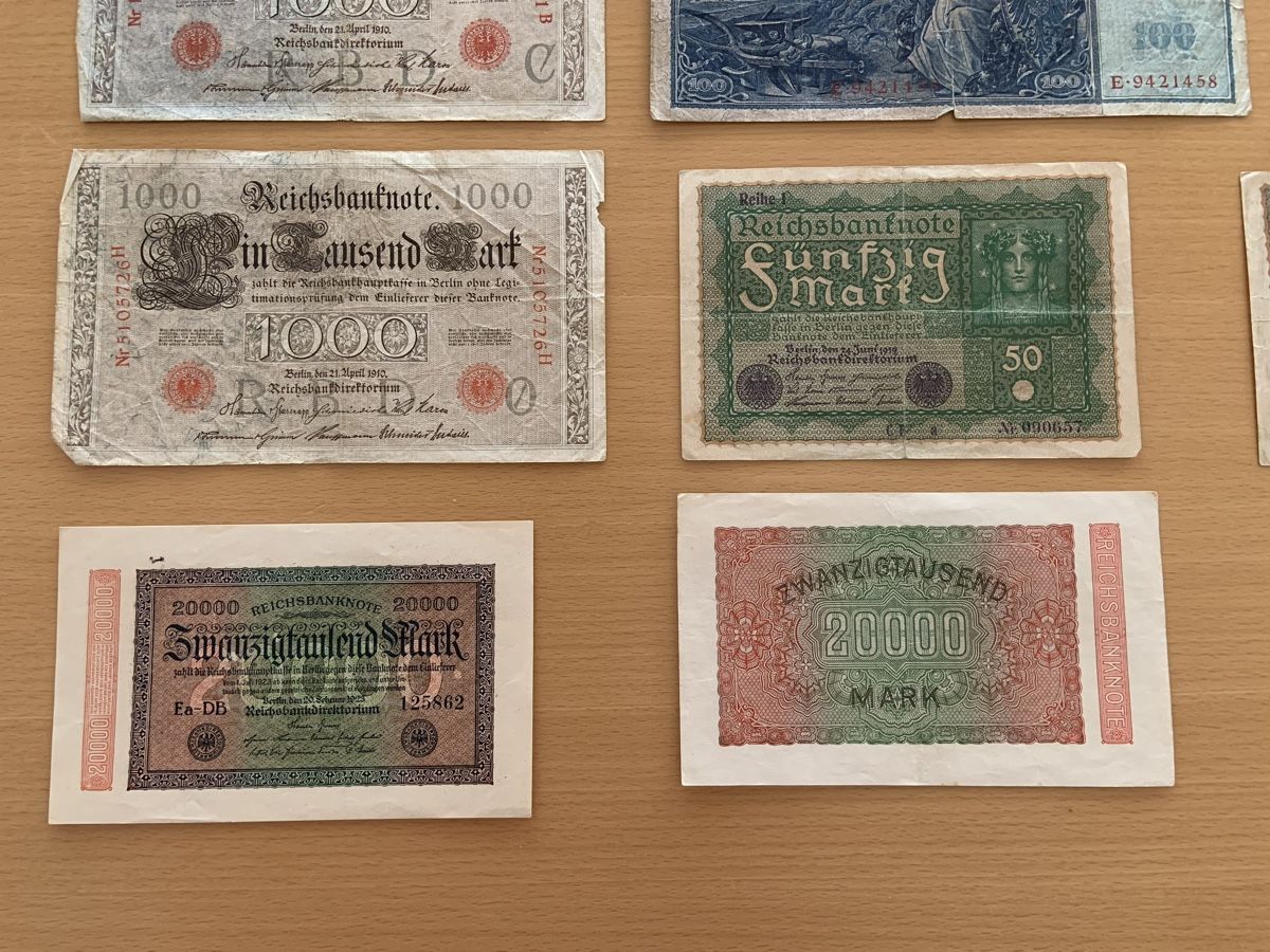 Banknoten: Diverse Banknoten deutsches Reich – Gebraucht aus Galgenen von obe_dj6b 3