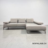 Pfister Designer Jess Ecksofa mit Longchair, HellGrau