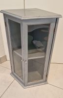 Eck-Vitrine zum Aufhängen, Grau/Silber, Vintage Stil