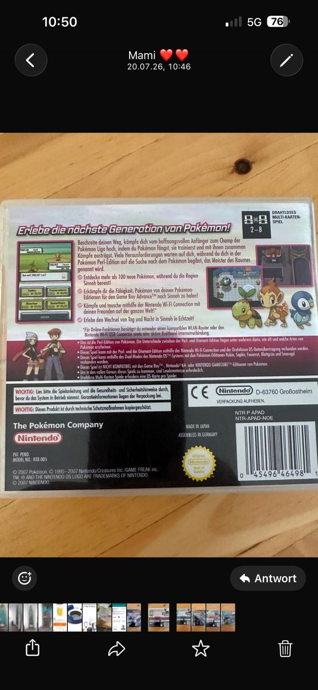 Pokémon Jeux: Nintendo DS Pokemon Perl Edition – D'occasion à Berikon par dki_6xdw 3