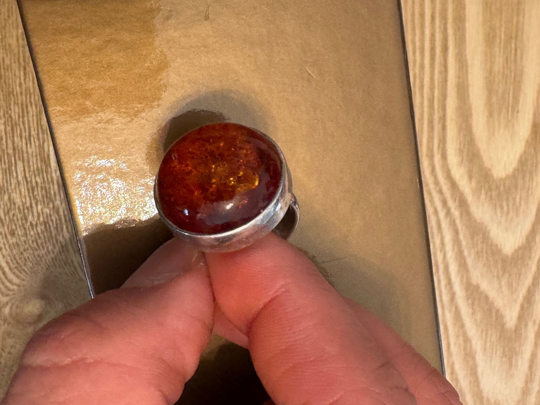 Anelli: Echt Bernsteinring 800 Silber – Usato da St. Gallen venduto da mania03 4