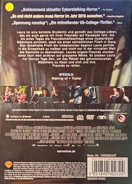 Tutti i DVDs: Unfriend – Usato da Wahlen b. Laufen venduto da Cg10 1