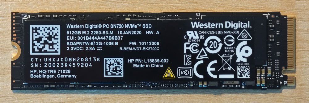 Western Digital Harddisks: Western Digital SN720 SSD - 512 GB – Gebraucht aus St.Gallen von Pheban