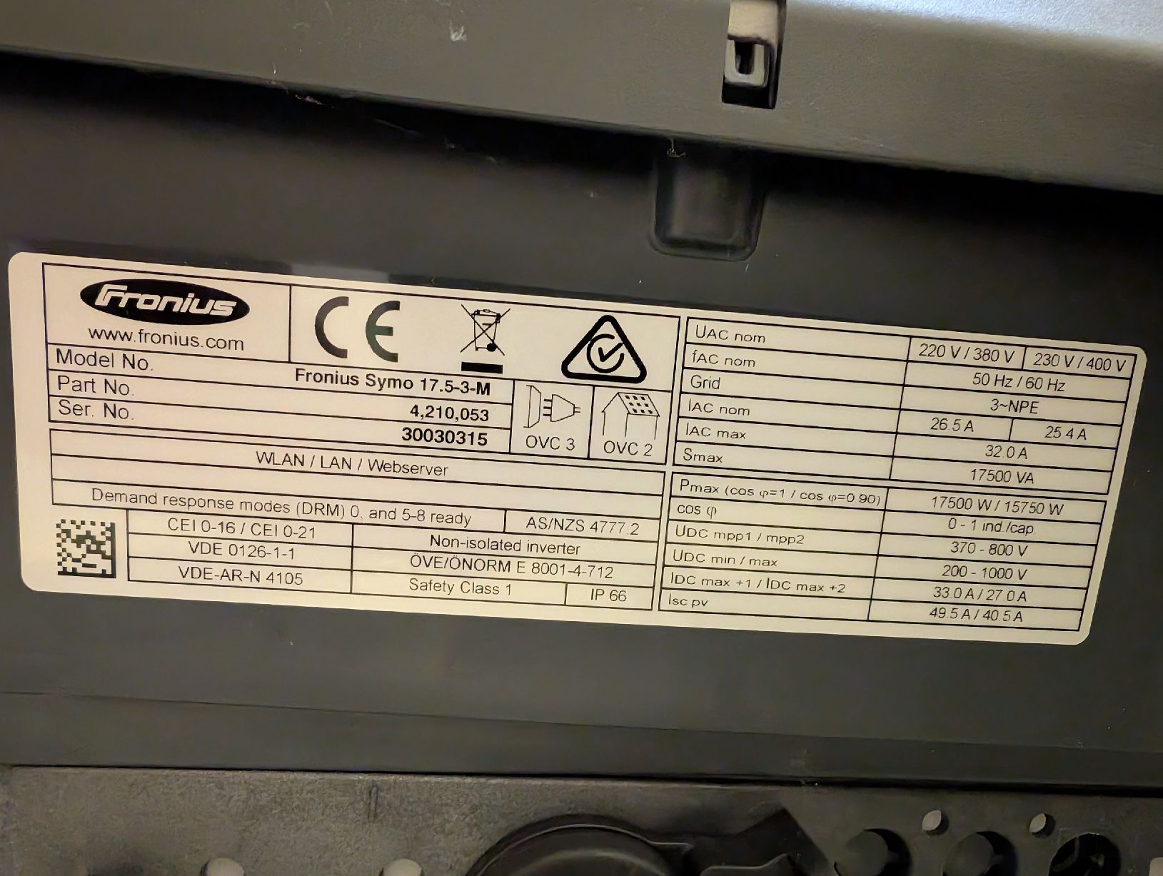 Fronius Inverter: Fronius Symo 17.5-3-M PV-Wechselrichter  – Usato da Ennetmoos venduto da Naturalborn 1