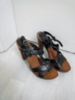 Sandalen Holzoptik schwarz Gr. 38 - Sommer-Look!