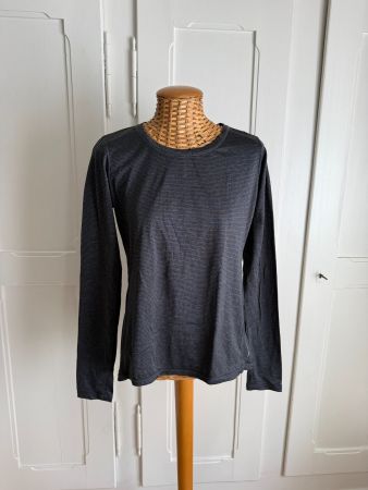 HEAD - Sport Langarmshirt dunkelgrau-schwarz gestreift M