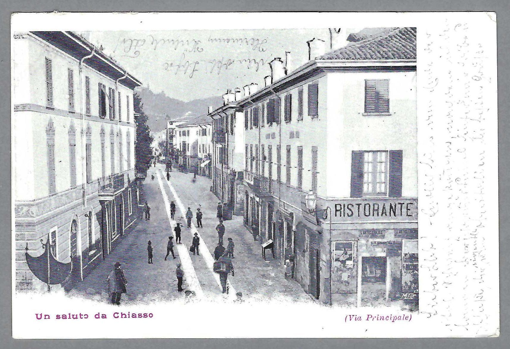 Cartoline postali: 1903, CHIASSO, ANIMATA, RARA – Usato da Pura venduto da ulisse1957