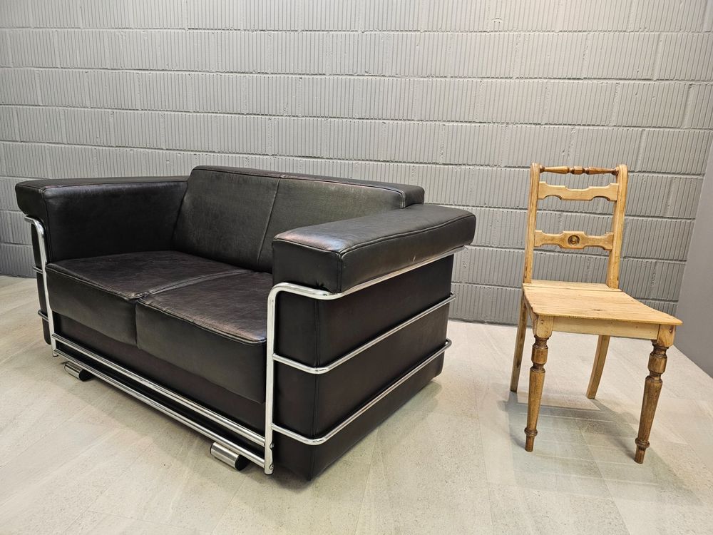Le Corbusier Replika Sofa Bauhaus Couch Schwarz Chrom Kaufen auf Ricardo