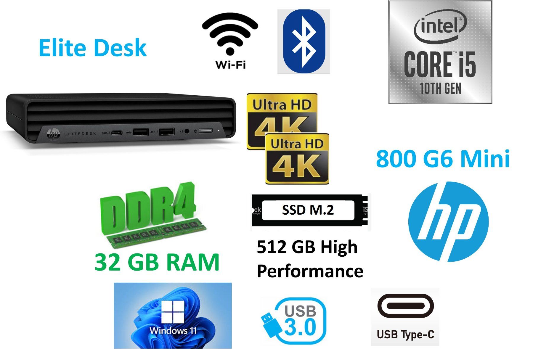 800 G6 EliteDesk, 32GB RAM 512GB SSD, Windows 11, 10th gen (Gebraucht ...