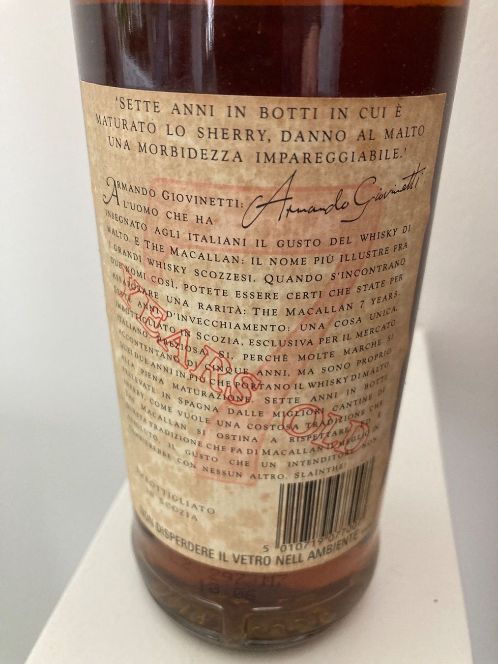 Macallan Bevande alcoliche: MACALLAN 7 years von ca 1990 – Nuovo (secondo la descrizione) da Roggwil BE venduto da Maui2000 4