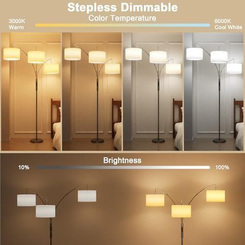 Lampes: 36W Bogenlampe Stehlampe mit Weiss Stoffschirm – Neuf avec emballage d'origine à Hundwil par Stallone6 3