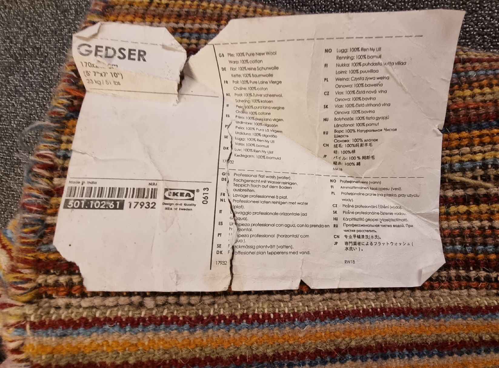 Tappeti: Teppich reine Wolle – Usato da Islisberg venduto da Nmoving 2