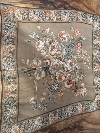 Vintage Ralph Lauren Floral Silk Scarf - Autumn Chic!
