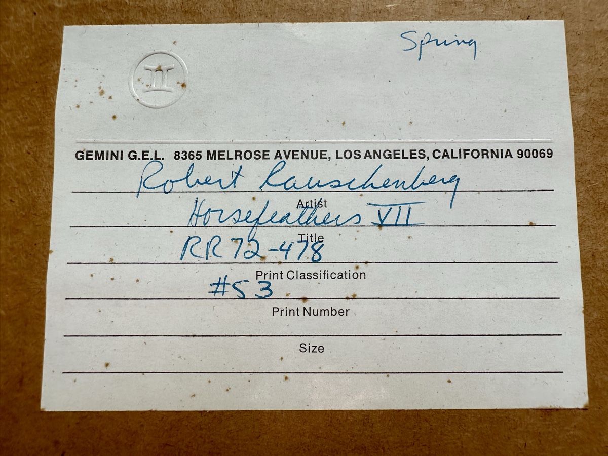 Grafica & Litografie: Robert Rauschenberg Handsigned Lithograph – Usato da Zürich venduto da Troy_K 5