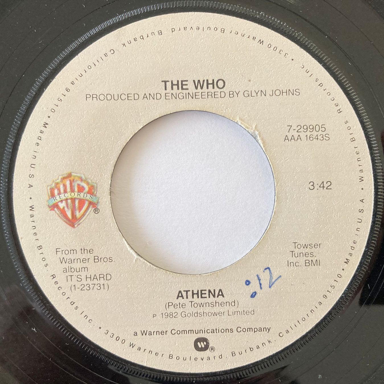 Vinyles: THE WHO - ATHENA – D'occasion à Bottens par hotter-than-hell 2