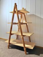 Bambus Leiter Pyramiden Deko Bücher Holz Regal Raumteiler