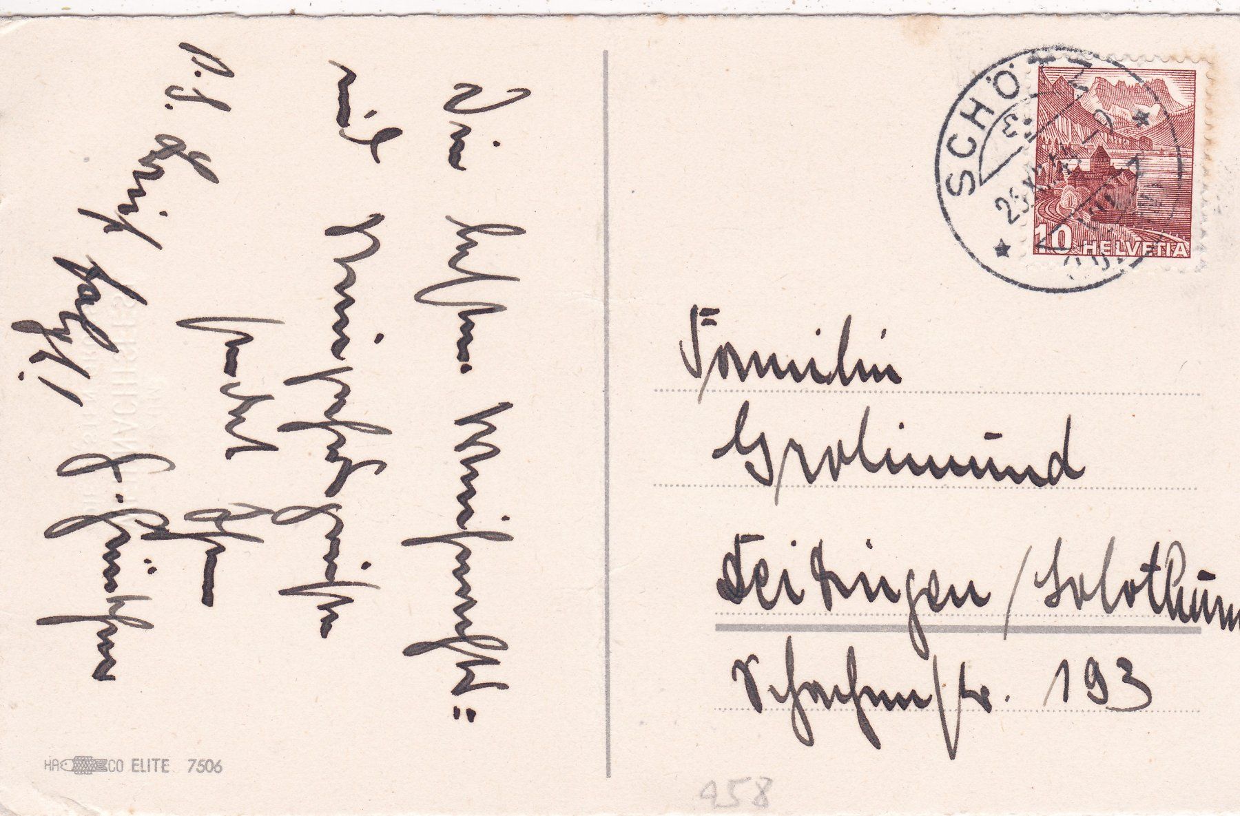 Cartoline postali: Kitsch Kind Reh Weihnachten 1944 – Usato da Herisau venduto da Lisegrat2008 1