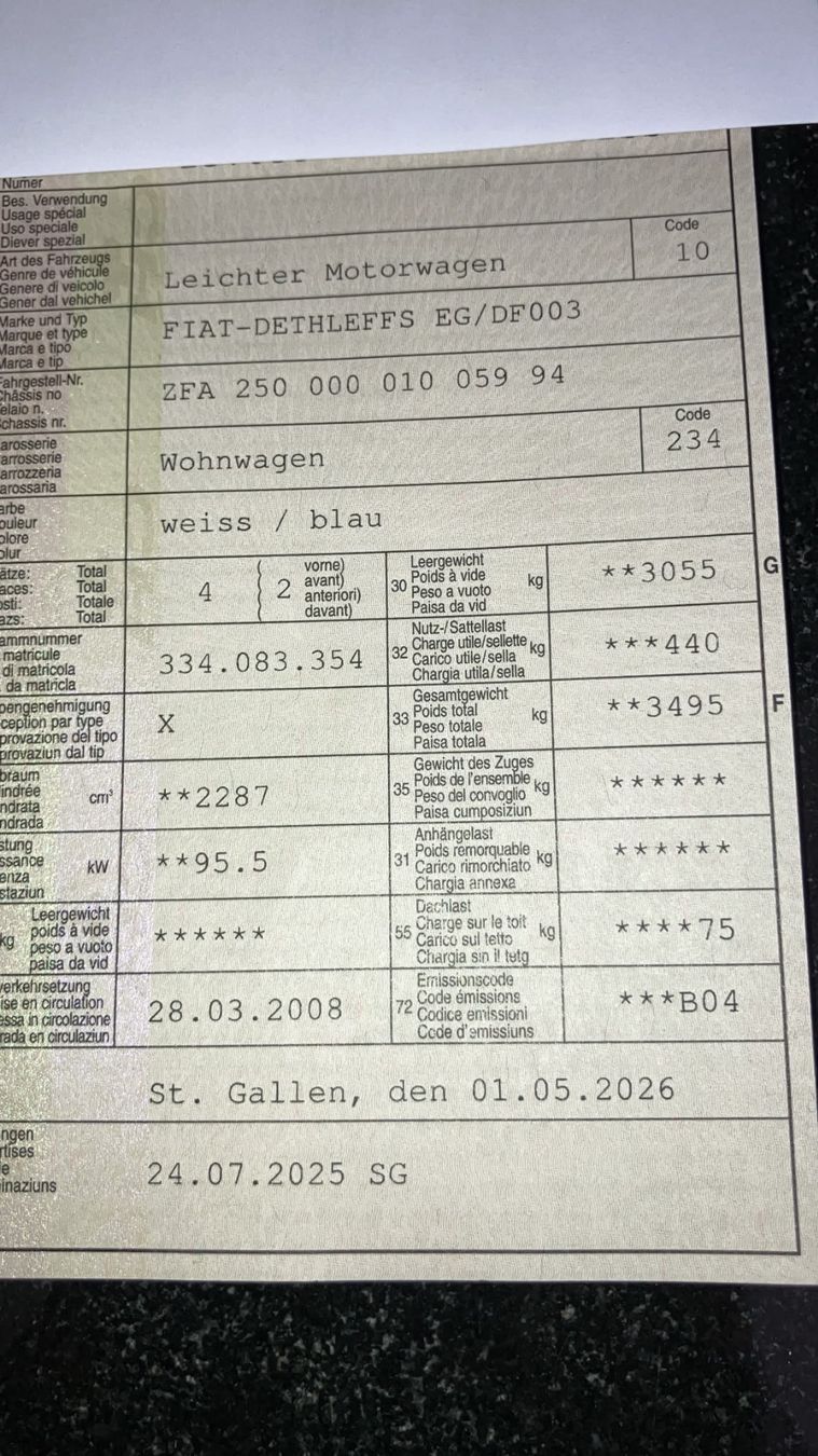 Fiat Veicoli da campeggio: Wohnmobil der Marke Fiat-Dethleffs – Usato da Rorschacherberg venduto da Isotop00 9