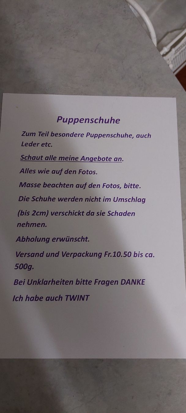 Puppen: Puppenschuhe – Gebraucht aus Muri AG von nindo1 7