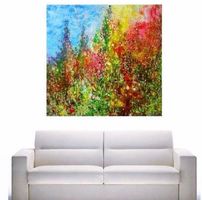Abstraktes Bild Bunte Landschaft Peinture abstraite paysage