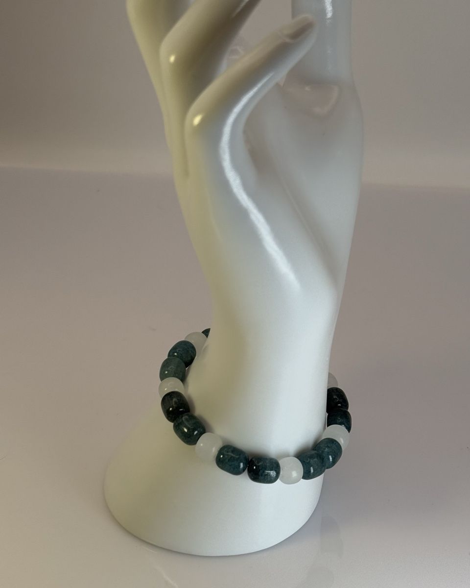 Bracciali & Braccialetti: Jade Blue elastic Bracelet / 16cm – Nuovo (secondo la descrizione) da Regensdorf venduto da isatoby9591 1