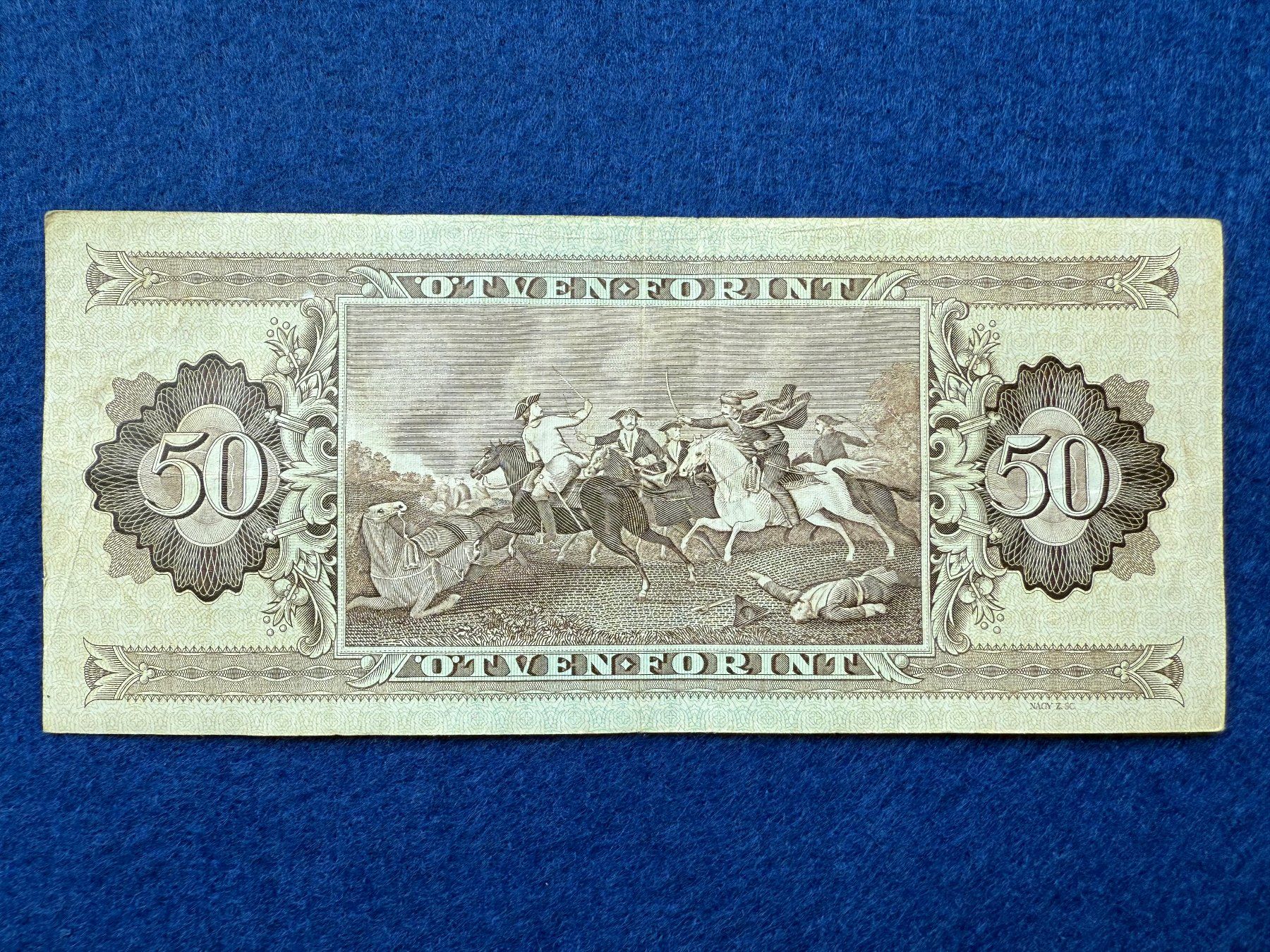 Banknoten: Budapest 1989 - Ungarn - 50 Forint – Gebraucht aus Pfäffikon SZ von Sieben77 1