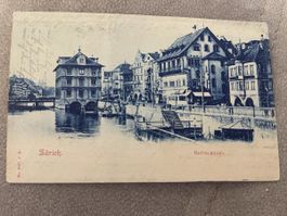 Originale Ansichtskarte Zürich Rathausquai, Top Zustand!