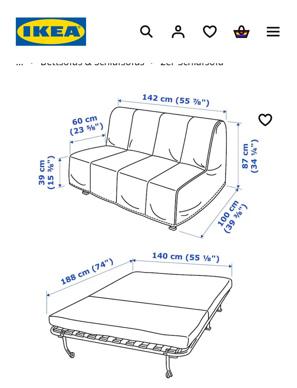 Ikea Sofas: Bett Sofa  nur Zwei mal gebraucht für Geste – D'occasion à Rheineck par Faki0 6