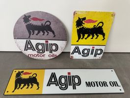 3 Pcs Agip Blechtafel für Dekoration NEU! Top! Der Renner!!!