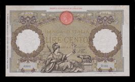 Italia 100 Lire 19.12.1940 gefalten