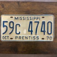 🇺🇸 1970 Vintage U.S. Autoschild - Mississippi 59C 4740