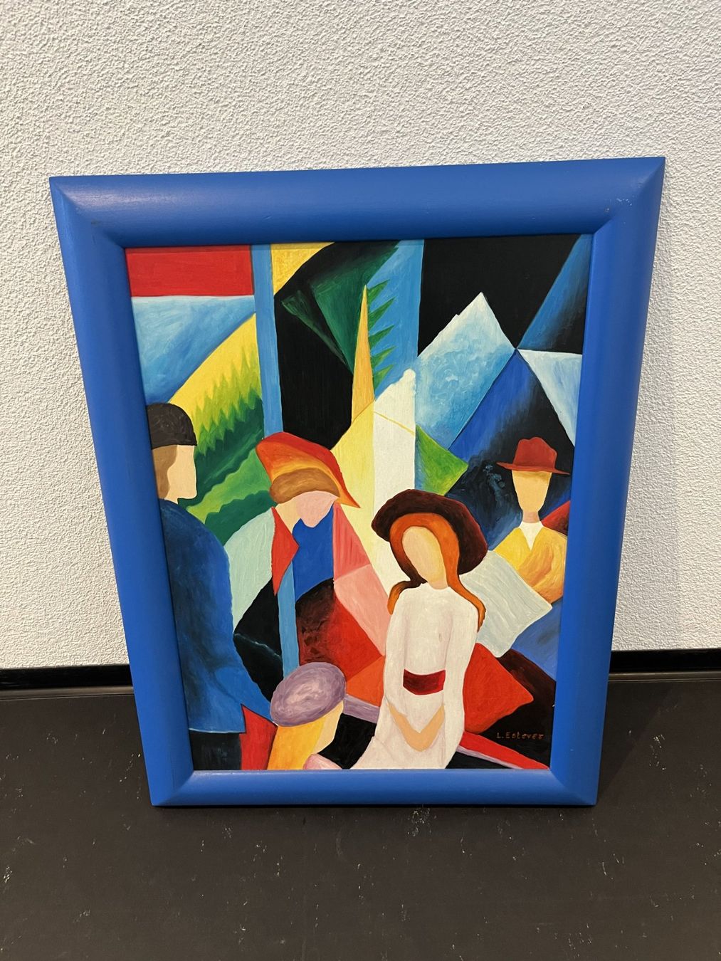Foto & Immagini: Dekobild mit blauem Rahmen modern abstrakt – Usato da Rapperswil SG venduto da inf_g7g9