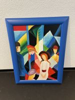 Dekobild mit blauem Rahmen modern abstrakt