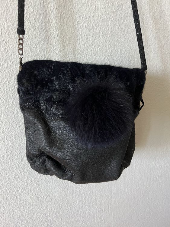 beuteltasche schwarz beuteltasche fell