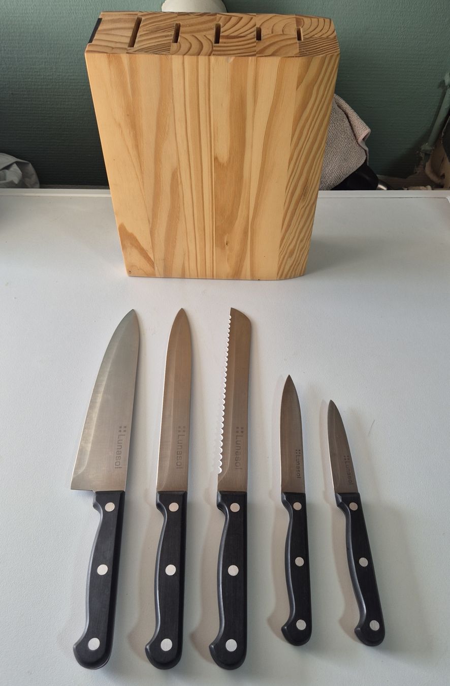 Coltelli: Messerblock aus Holz mit 5 Messern- lunasol – Nuovo (secondo la descrizione) da Zofingen venduto da Just_That_Thing 4