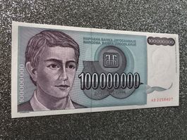 Belgrad 1993 - Jugoslawien - 100000000 Dinara UNC