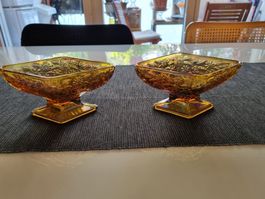 2 PRESSGLAS CARNIVAL GLAS SCHALEN