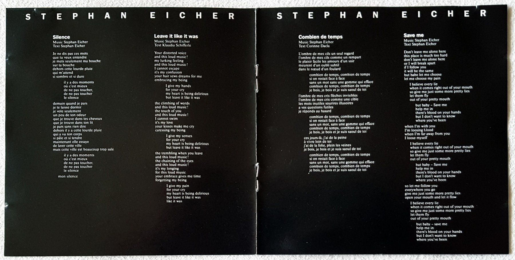 CD: Stephan Eicher – Silence - CD - 1987 - WEA – Usato da Uster venduto da Zardodel 6