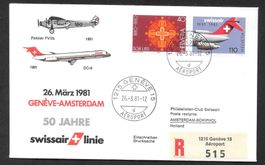 Swissair Sonderflug SF 81.6a Genf - Amsterdam 26.3.1981