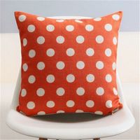 NEUER Kissenbezug Leinenoptik orange Polka dot 45x45- 814012