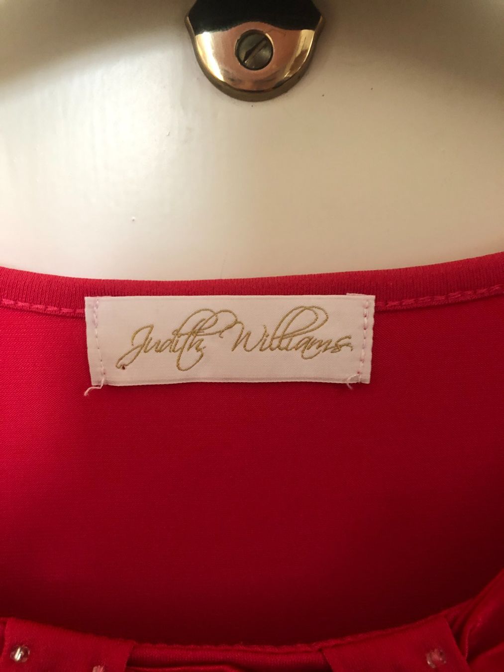 Blusen: Judith Williams Bluse 38 Rot Schleife Strass Kurzarm Elegant – Gebraucht aus Basel von Dasbrauchstdu 1