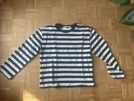 Langarmpullover Woodbird gestreift weiss blau Grösse XS